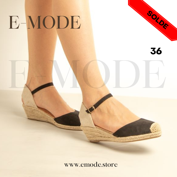 Sandale demi talon Noir / REF-0586