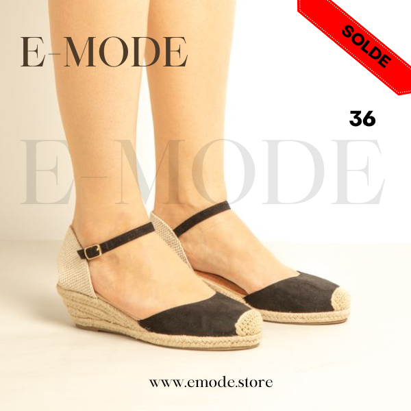 Sandale demi talon Noir / REF-0586