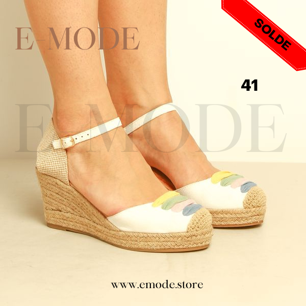 Sandale Compensée Blanche / REF-0589