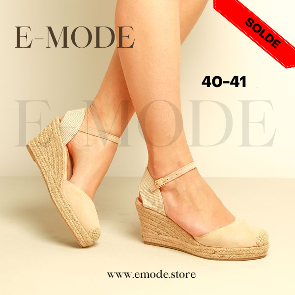 Sandale talon Haut Beige / REF-0591