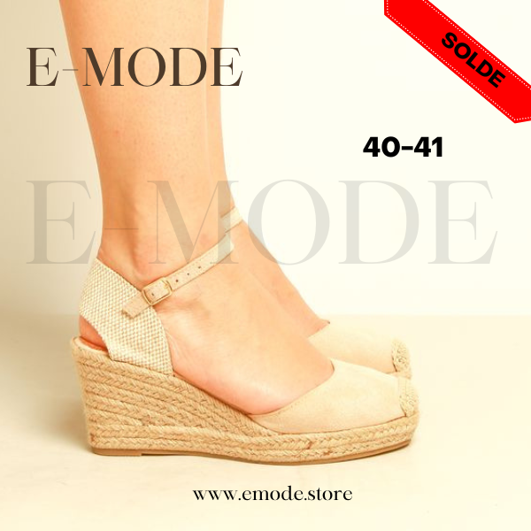 Sandale talon Haut Beige / REF-0591