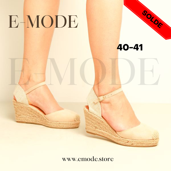 Sandale talon Haut Beige / REF-0591