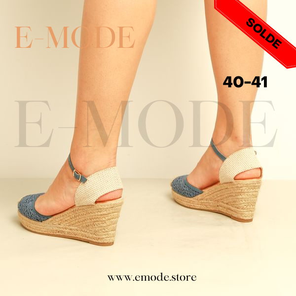 Sandale talon Haut Bleu / REF-0594
