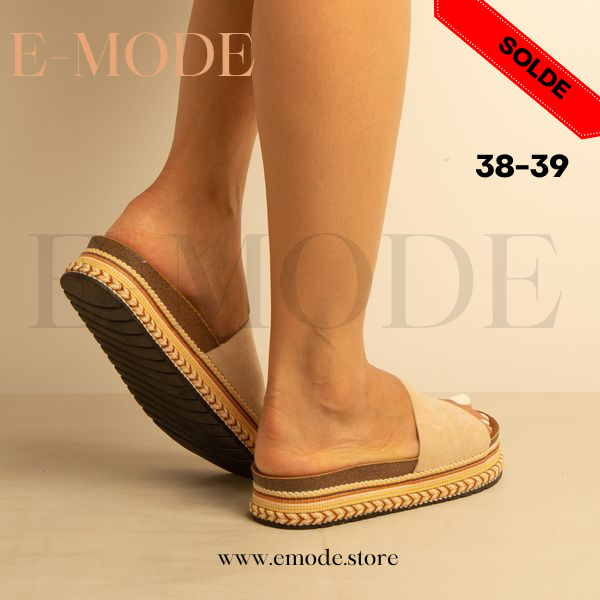 Mule femme Double semelle beige / Ref-0633