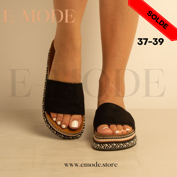Mule femme Double semelle Noir / REF-0639