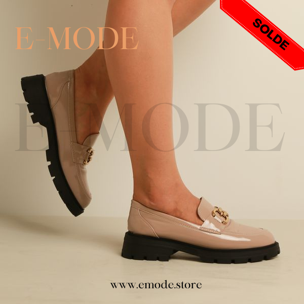 Mocassin-Simili cuir-BEIGE-REF-0666