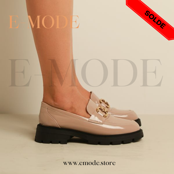 Mocassin-Simili cuir-BEIGE-REF-0666