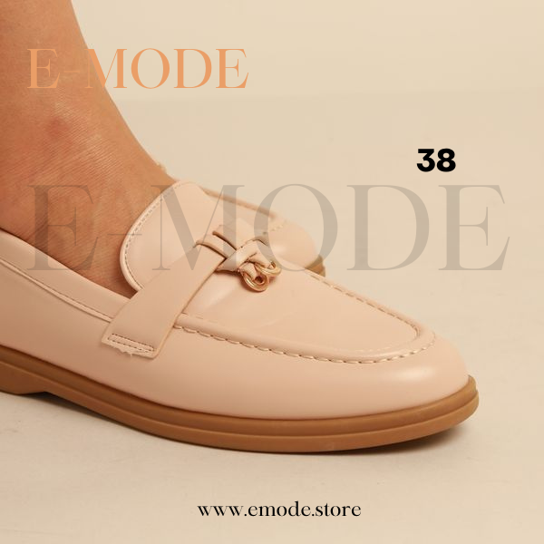 Mocassin-Simili cuir-Beige Ref-0692