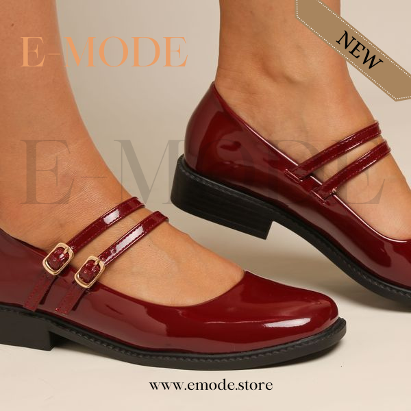 Mocassin -Mary Jane - Bordeaux vernis REF-0760