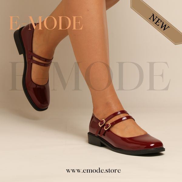 Mocassin -Mary Jane - Bordeaux vernis REF-0760