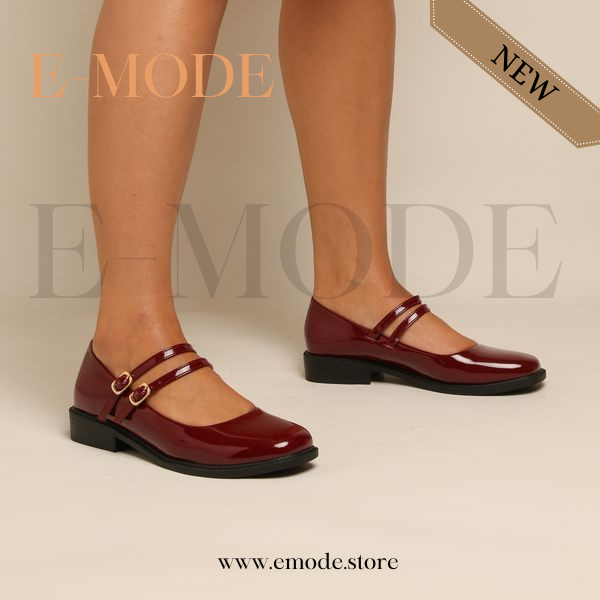 Mocassin -Mary Jane - Bordeaux vernis REF-0760