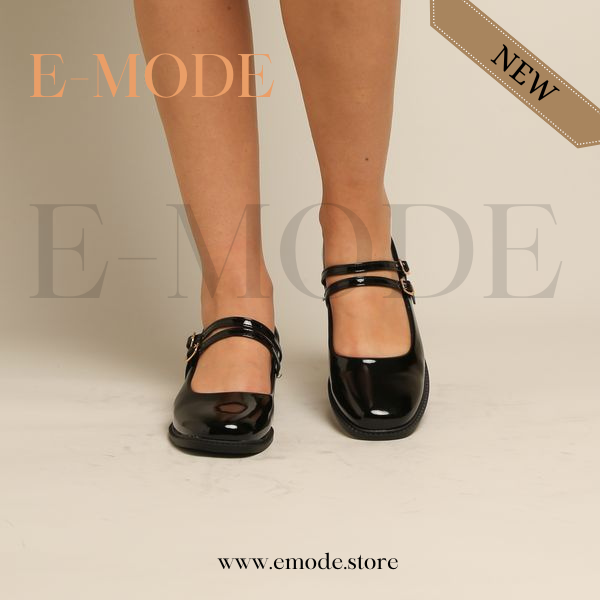 Mocassin -Mary Jane - Noir vernis REF-0761