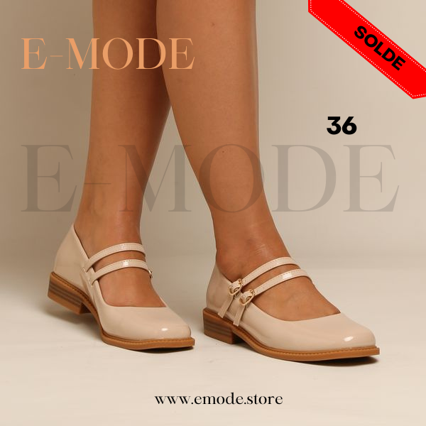 Mocassin -Mary Jane - Beige vernis REF-0762
