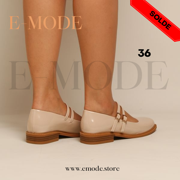 Mocassin -Mary Jane - Beige vernis REF-0762