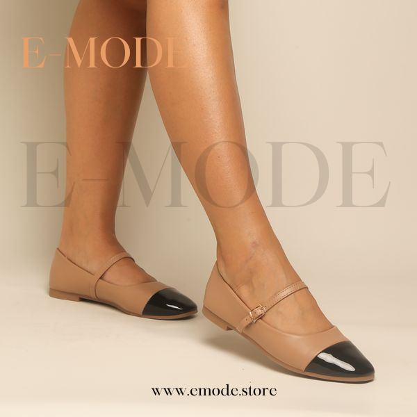Mocassin -Mary Jane - Marron et noir REF-0781