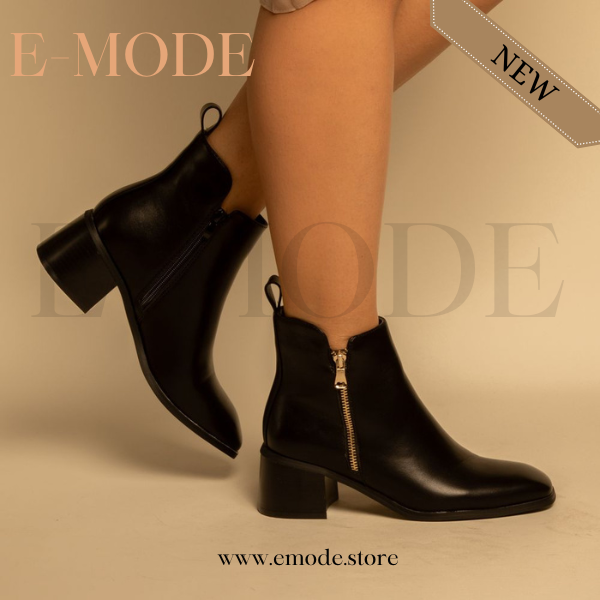 Bottines - Simili cuir - Noir- REF-0804