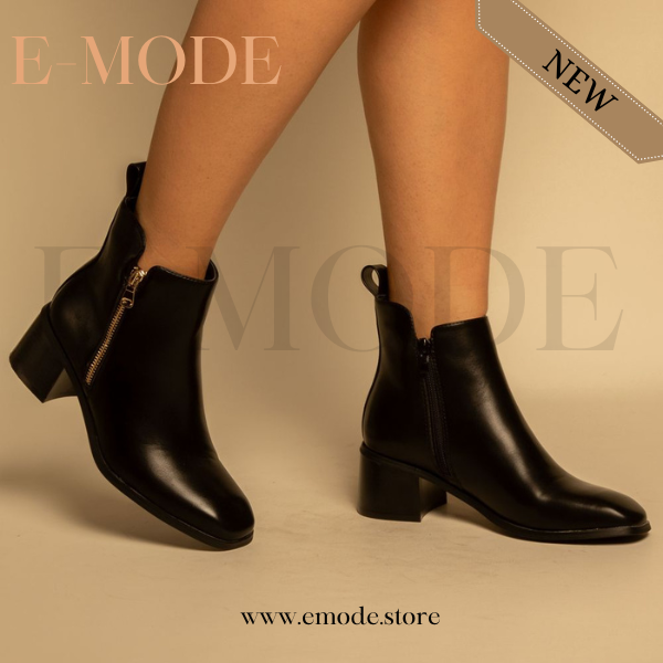 Bottines - Simili cuir - Noir- REF-0804