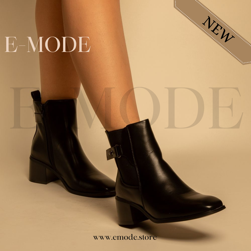 Bottines - Simili cuir - Noir- REF-0808