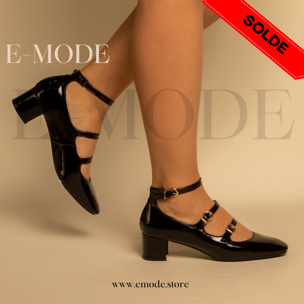 Escarpin - Simili cuir Vernis- Noir / REF-0810
