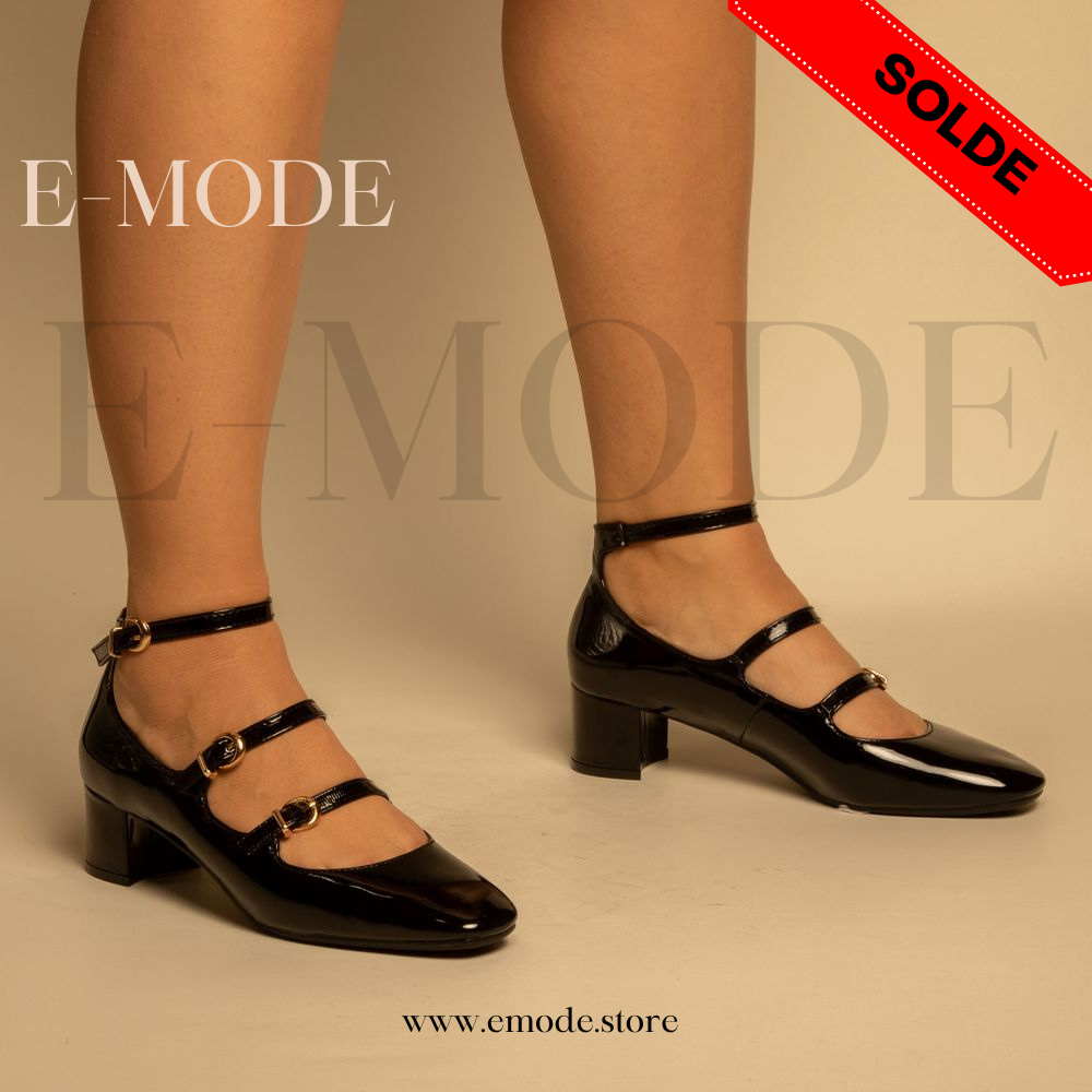 Escarpin - Simili cuir Vernis- Noir / REF-0810