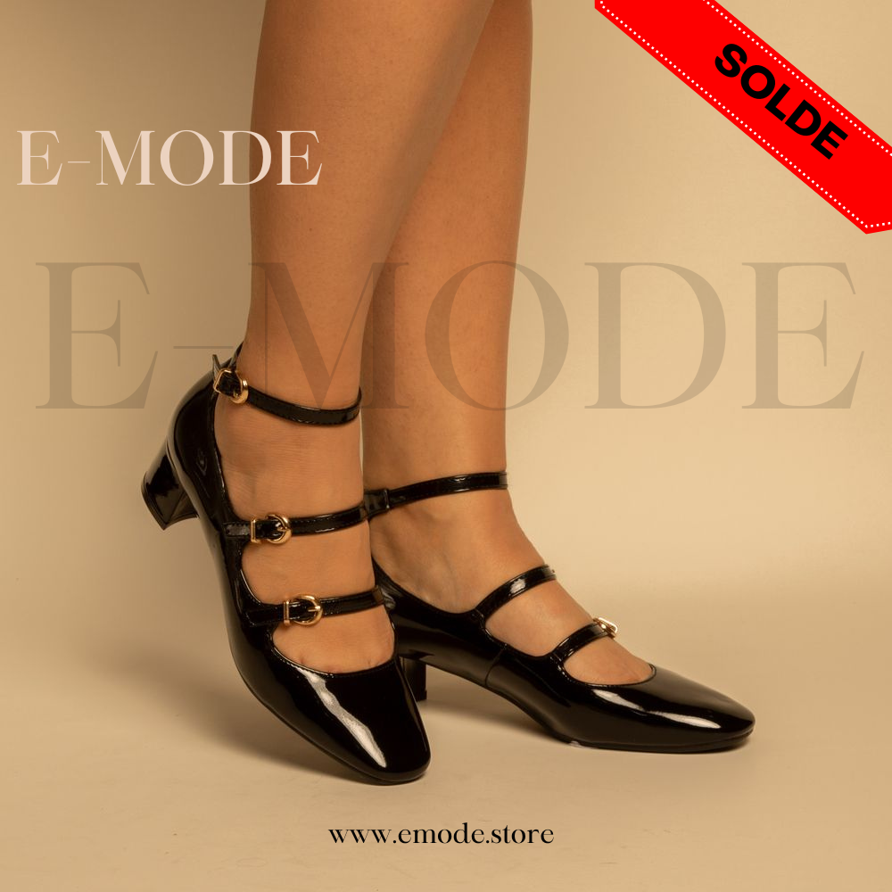 Escarpin - Simili cuir Vernis- Noir / REF-0810