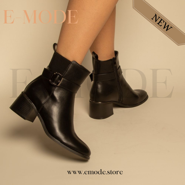 Bottines - Simili cuir - Noir- REF-0821