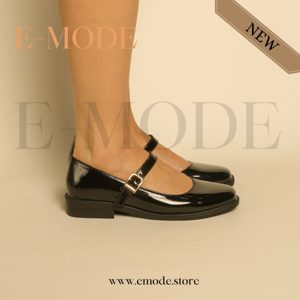 Mocassin -Mary Jane-Noir vernis REF-0836