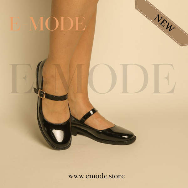 Mocassin -Mary Jane-Noir vernis REF-0836
