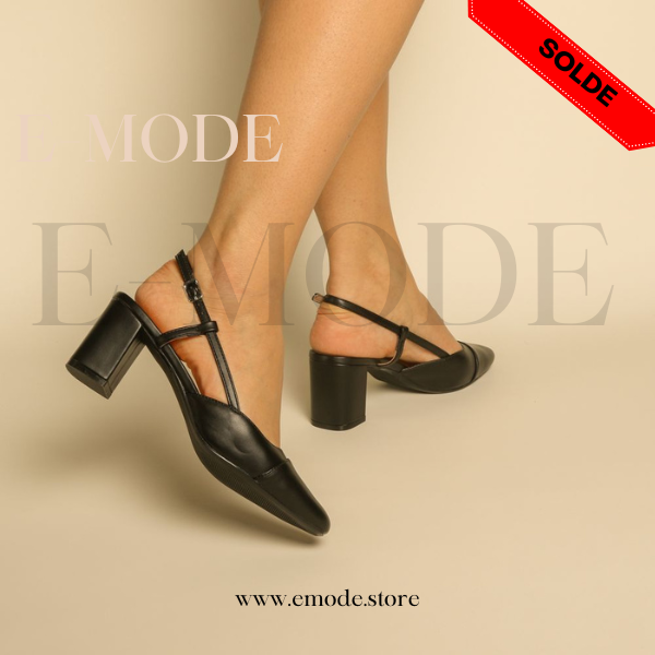 Escarpins - Simili Cuir - Noir / REF-0842