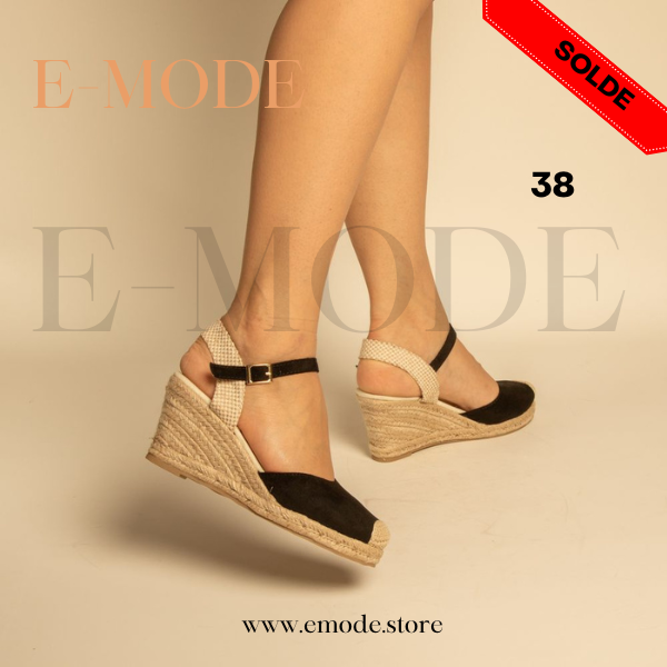 Sandales Compensée Noir / REF-0851