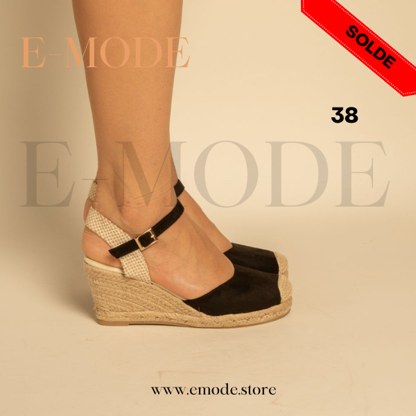 Sandales Compensée Noir / REF-0851