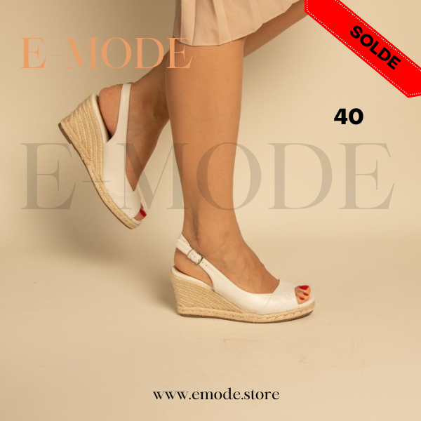 Sandales Compensée Blanche / REF-0852