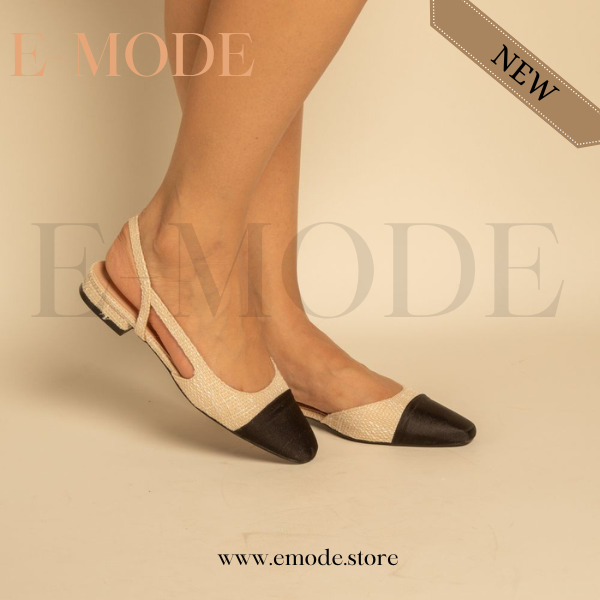Escarpins Beige Noir / REF-0866
