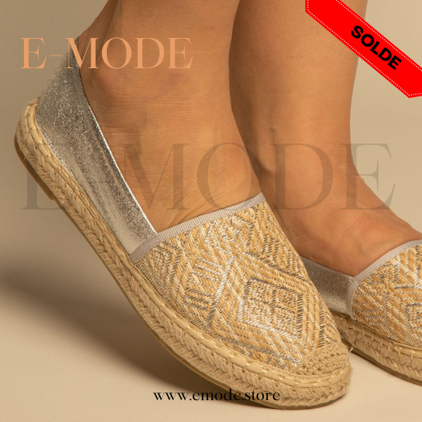 Espadrilles Chic Beige Argenté / REF 0872
