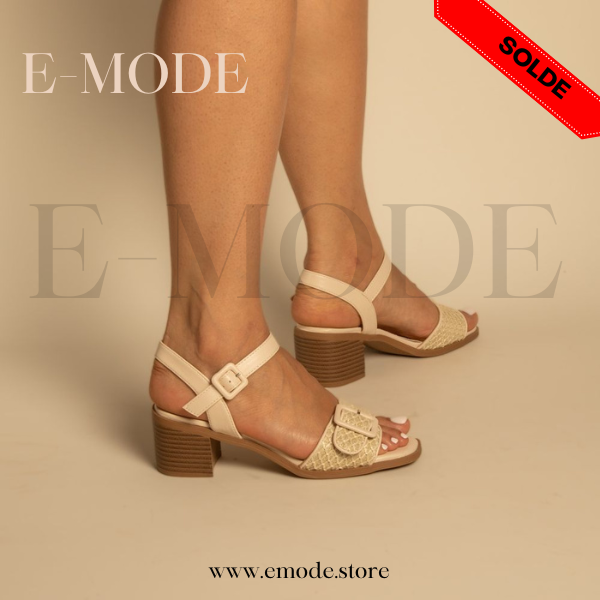 Sandale a Talon avec Boucle Blanche / REF-0879