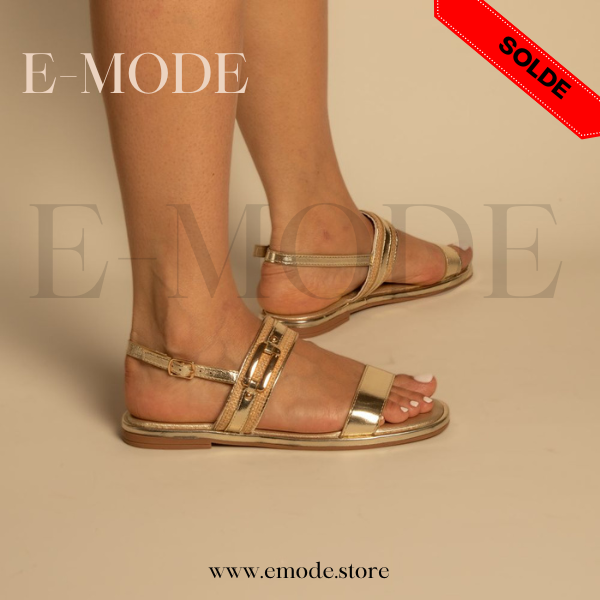 Sandale Plate Dorée / REF-0886