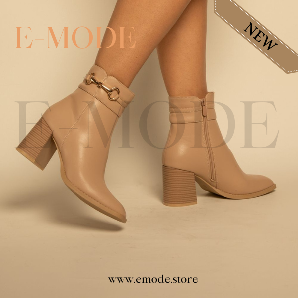 Bottines a Talons avec boucle Beige Khaki REF-0892