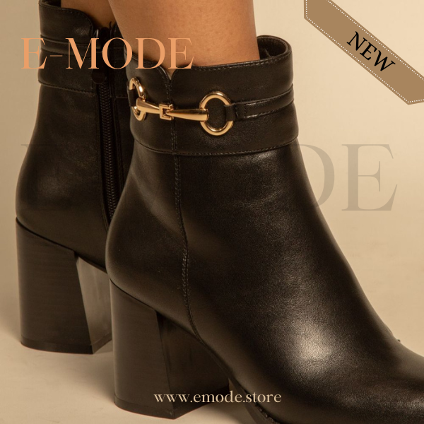 Bottines a Talons avec boucle Noir REF-0893