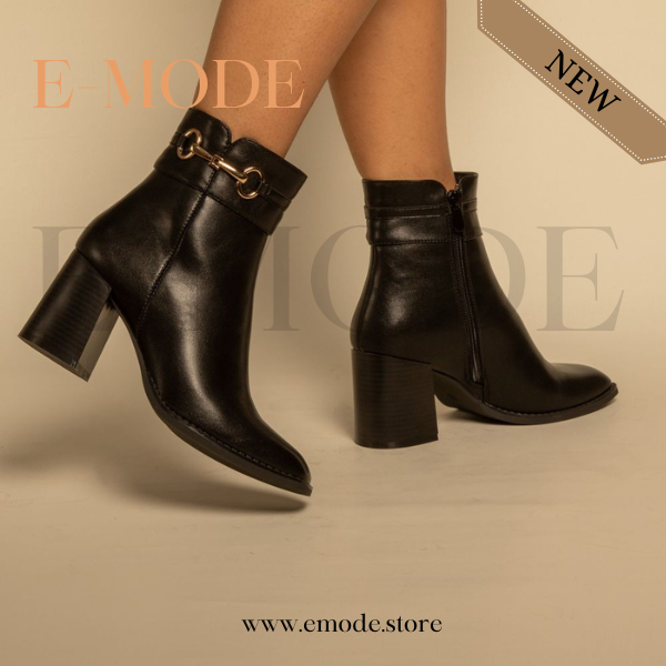 Bottines a Talons avec boucle Noir REF-0893