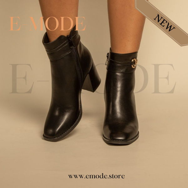 Bottines a Talons avec boucle Noir REF-0893