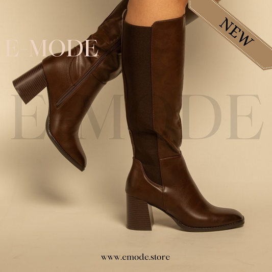 Cavalières a talons Marron REF-0903