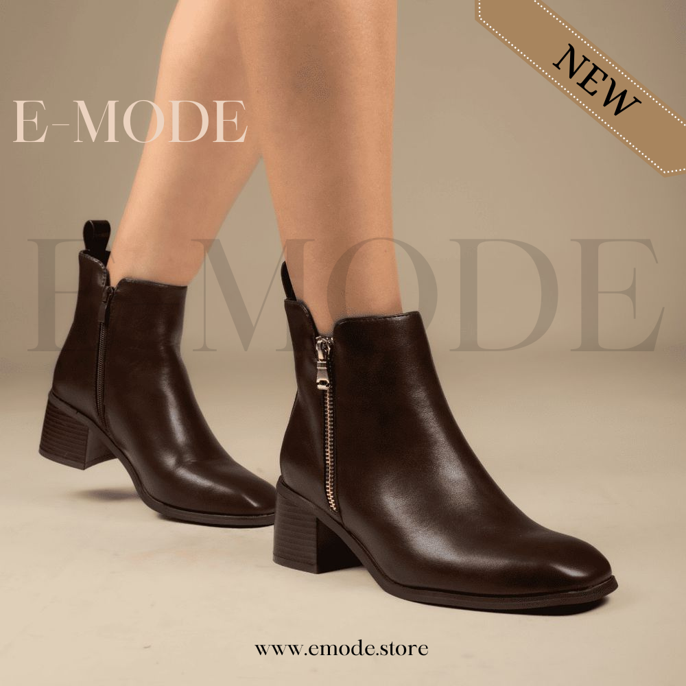 Bottines - Simili cuir - Marron Fonce REF-0904