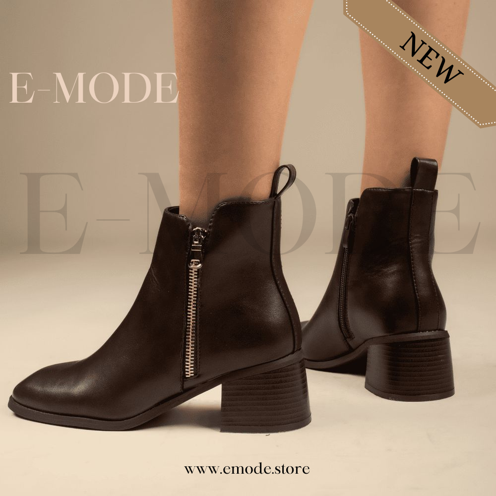 Bottines - Simili cuir - Marron Fonce REF-0904