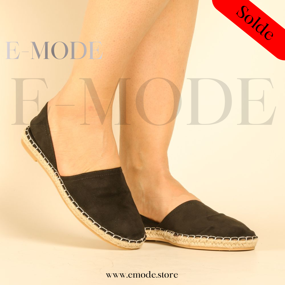 Espadrille semelles Raphia - Noir - REF-0961