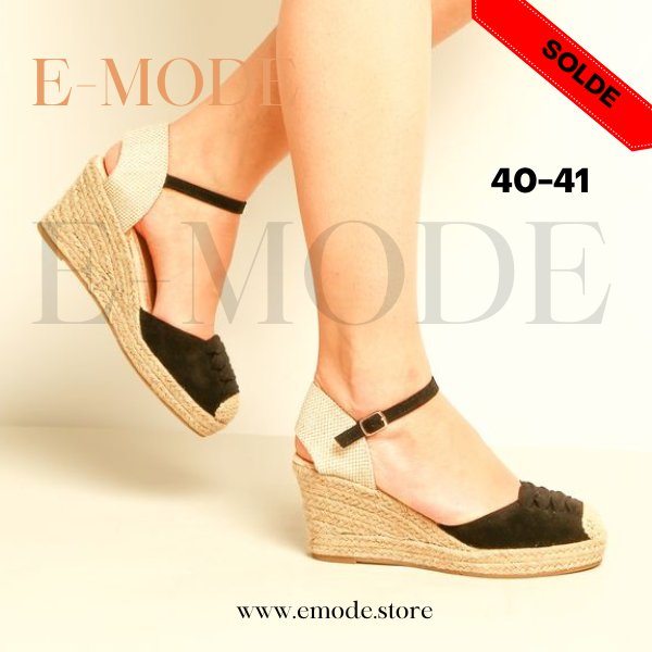 Sandale talon Haut Noir / REF-0588