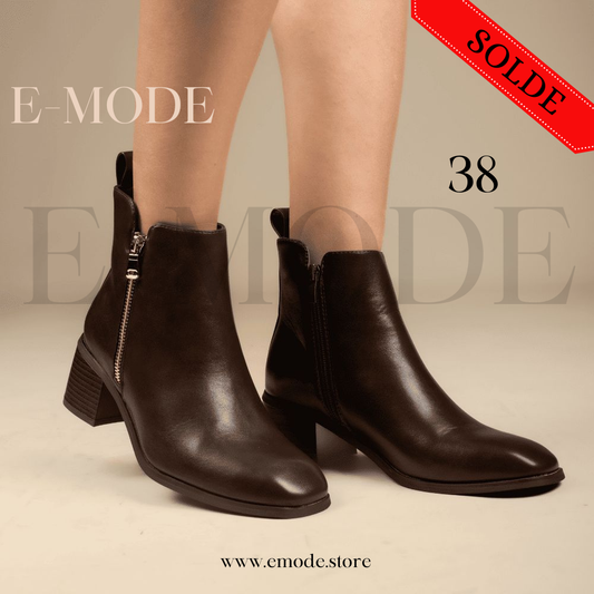 Bottines - Simili cuir - Marron Fonce REF-0904