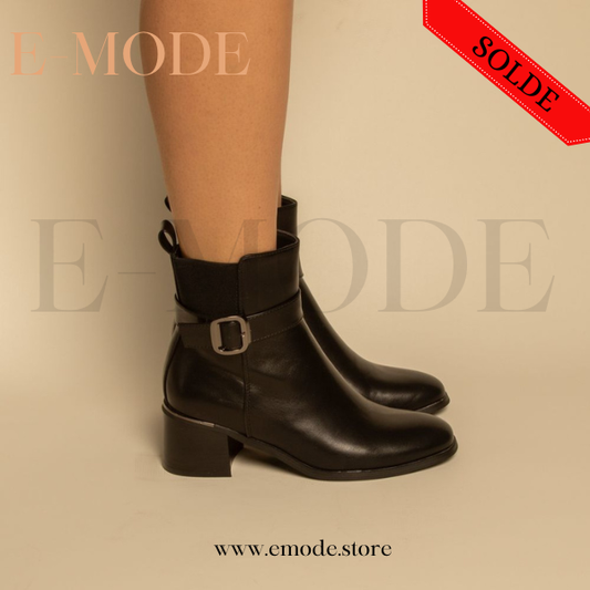 Bottines - Simili cuir - Noir- REF-0821
