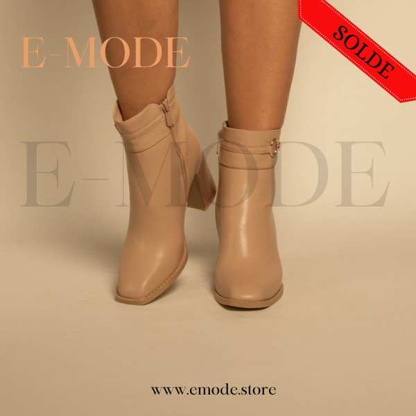Bottines a Talons avec boucle Beige Khaki REF-0892
