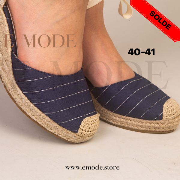Sandales Compensée – Bleu Nuit / REF-0459