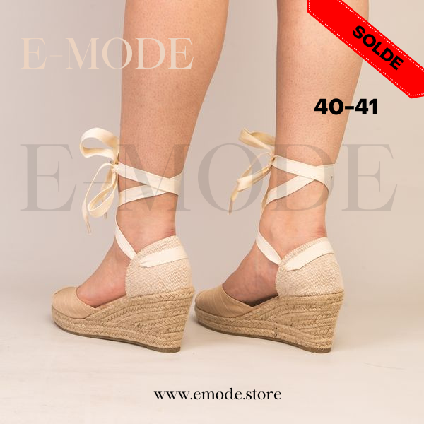 Sandales Compensée Beige / REF-0461